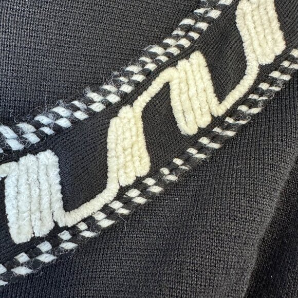 Otto Marzo 100% Wool Mini Pleated Drop Waist Long Sleeve Dress Size US 8 Black - Picture 9 of 14